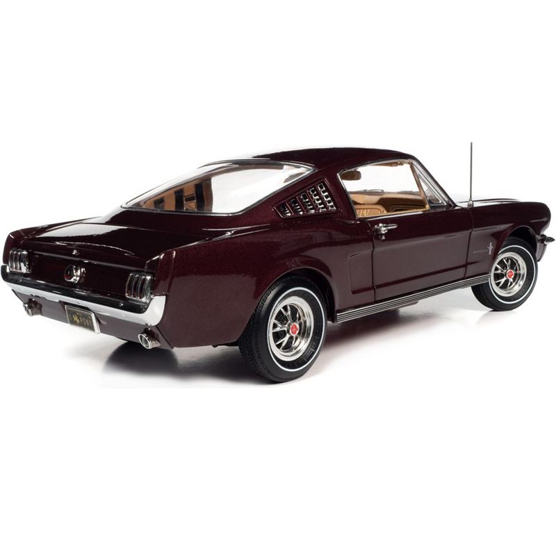 1965 Ford Mustang 2+2 Vintage Burgundy Metallic "American Muscle 30th Anniversary" 1/18 Diecast Model Car by Autoworld