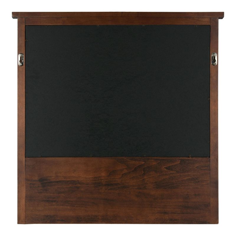 24" x 24" Stallard Wood Wall Chalkboard with Hooks Walnut Brown - Kate and Laurel