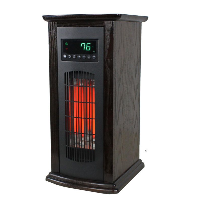 LifeSmart LS-PCHT1029 LifePro 1500 Watt 1500 BTU Infrared Quartz Tower Heater with Remote Control, Black