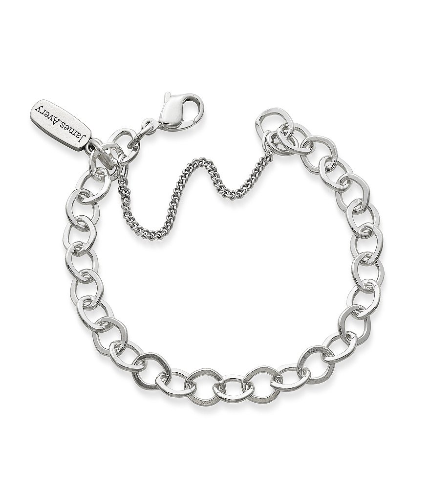 James Avery Forged Sterling Silver Link Charm Bracelet