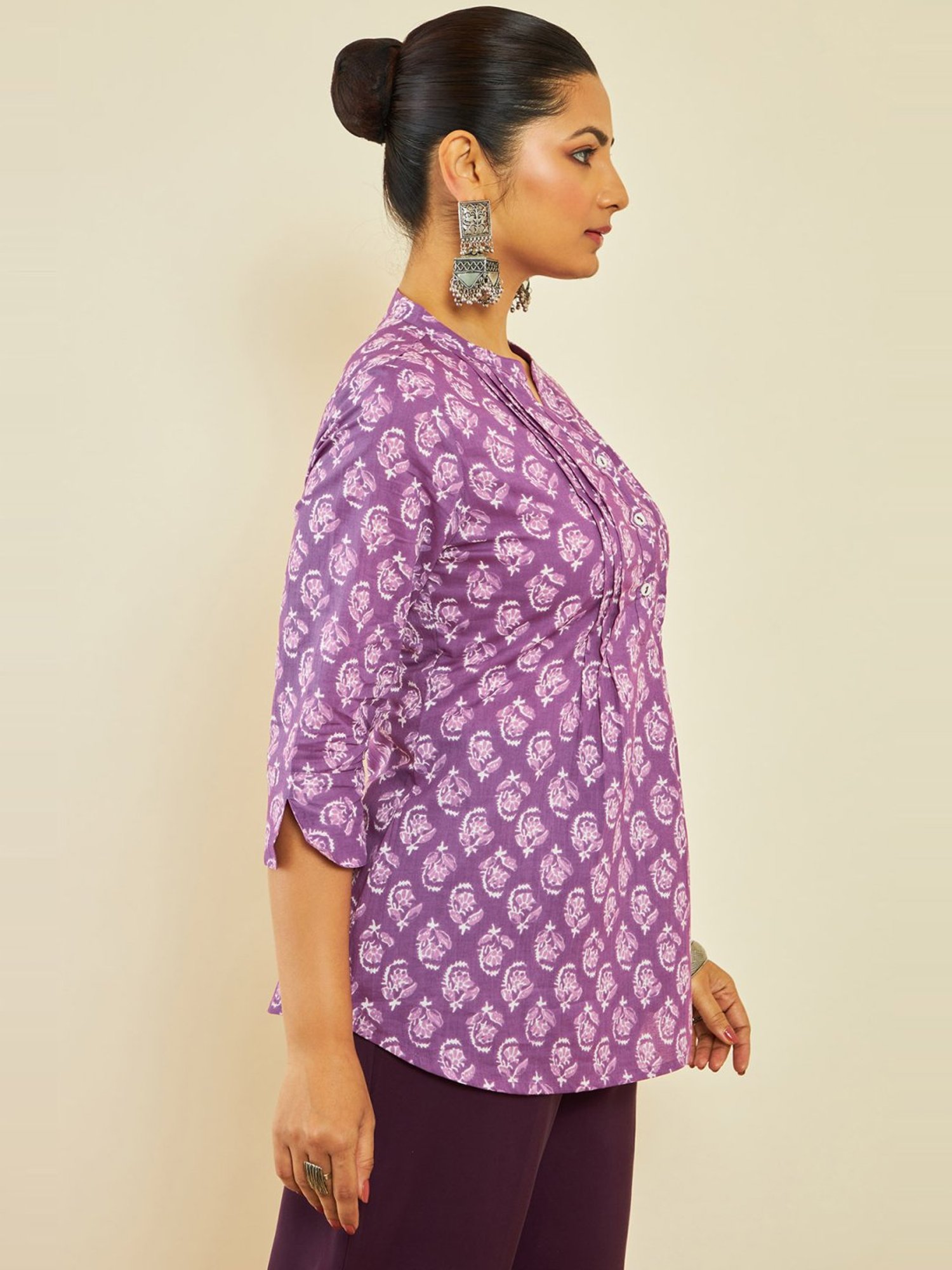 Soch Purple Cotton Printed Tunic
