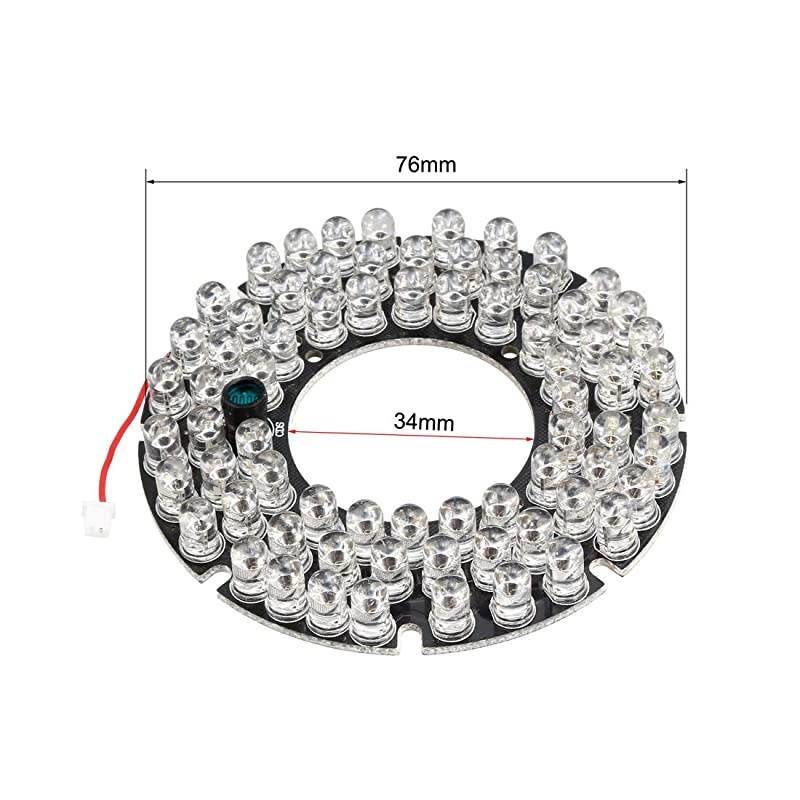72 LEDs 850nm IR Infrared Board 45 Degree Round Plate IR Illuminator Board Bulb for CCTV Security Camera