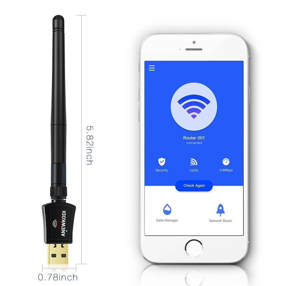 AC600 WIFI Adapter, 600Mbps Dual Band 2.4G/150Mbps 5G/433Mbps Wireless USB Wifi Adapter, External Powerful Antenna, 802.11 AC /b/g/n Network Lan Card For Windows XP/Vista/7/8/8.1/10 (32/64bits) MAC OS