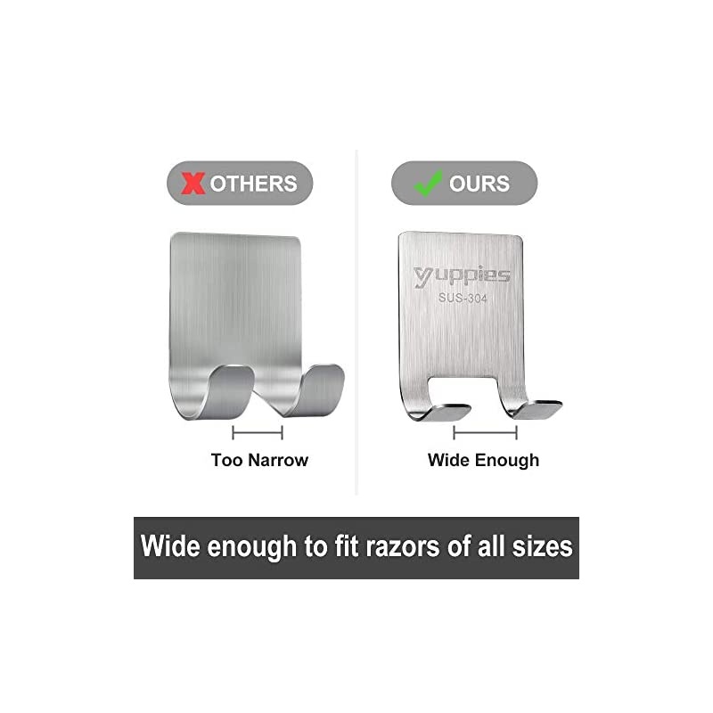 Holder for Shower, Shaver Hook Robe Towel Coat Hook, Waterproof Self Adhesive 304 Stainless Steel Multi Purpose Hooks (Holder and Case)
