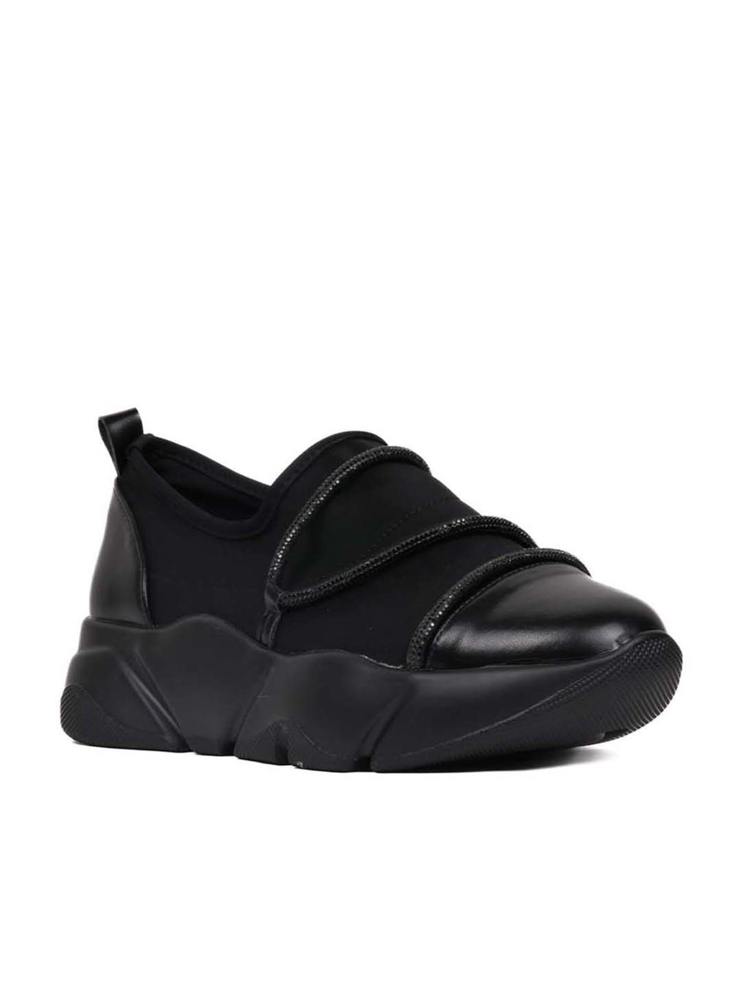 Jove Women's Jet Black Casual Sneakers