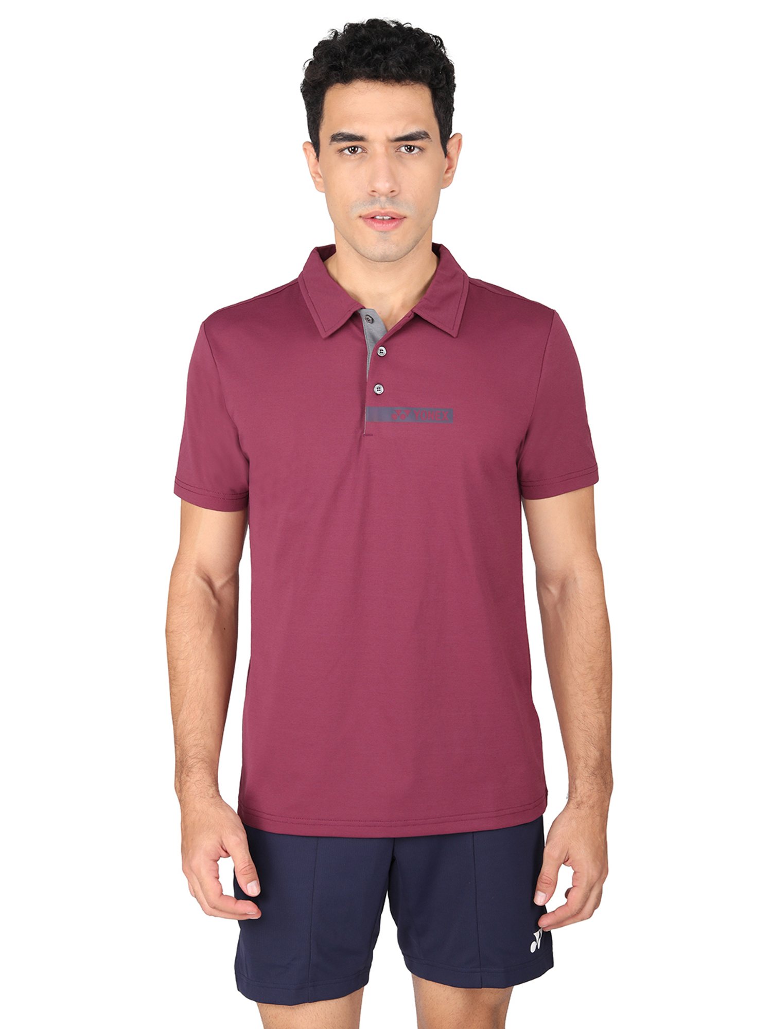 Yonex Grape Wine Regular Fit Badminton Polo T-Shirt