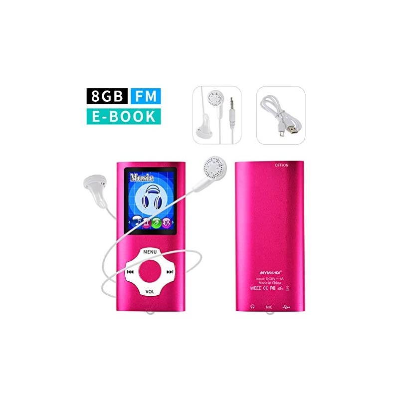MP3/MP4 Portable Player,1.8 Inch LCD Screen,Max Support 64GB,Pink