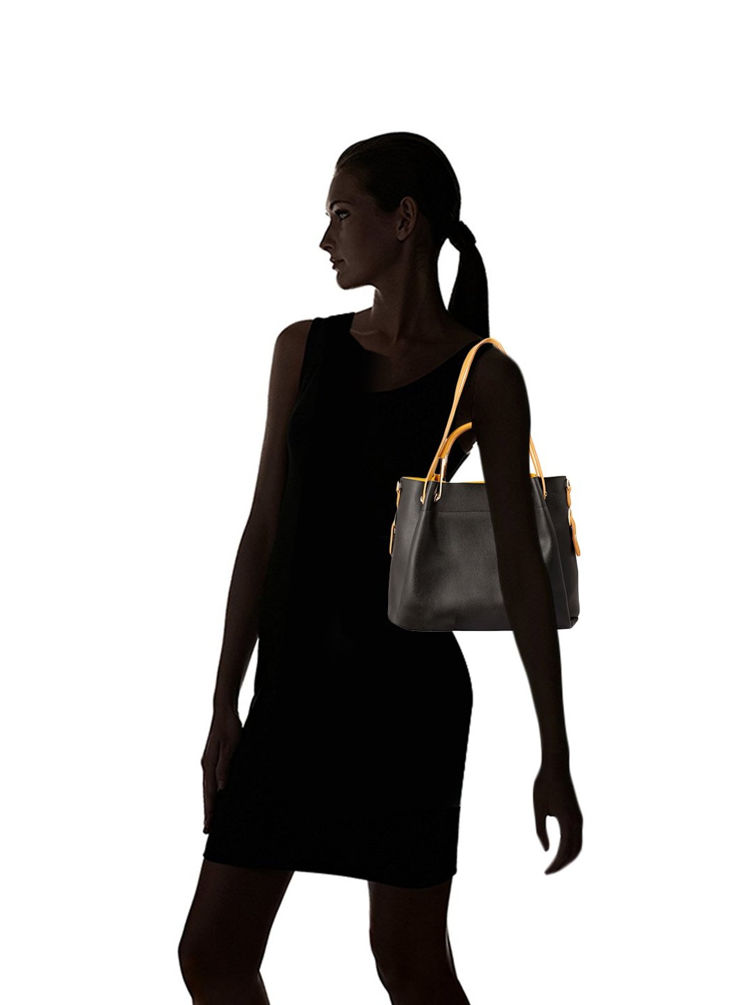 Bagsy Malone Black Shoulder Handbag with Sling Handbag