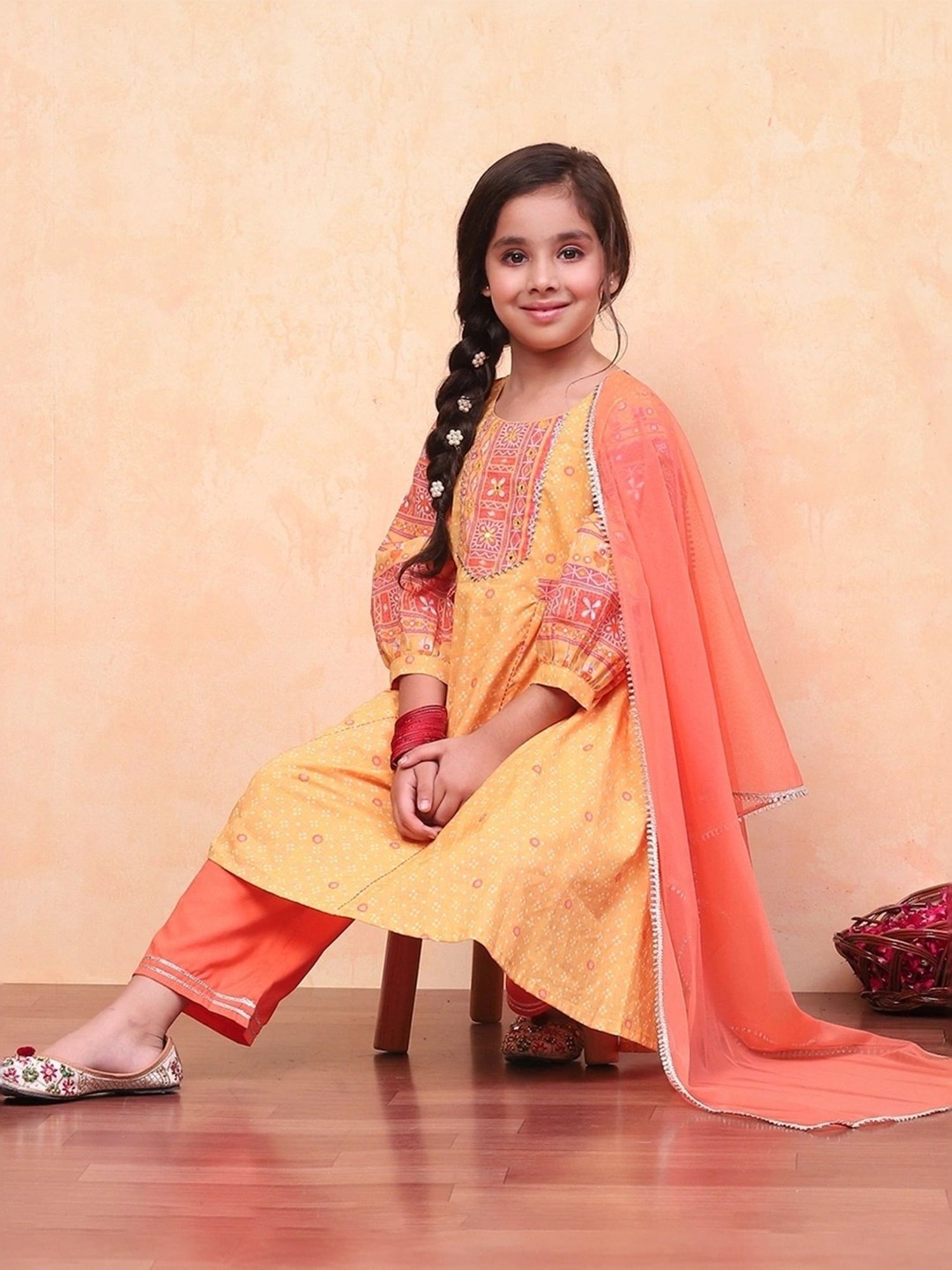 Many Frocks Kids Blue Embellished Top with Plazzos