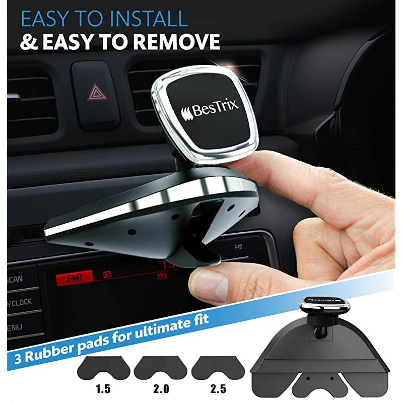 Magnetic Phone Car Mount |Universal Magnetic Car Cell Phone Holder | Magnet Car Phone Holder Compatible w/ iPhone 12 11 Pro/11 Pro Max/XS/XR/X/8/7,Galaxy S10/S10+/S9/S9 Note & More (CD Slot)