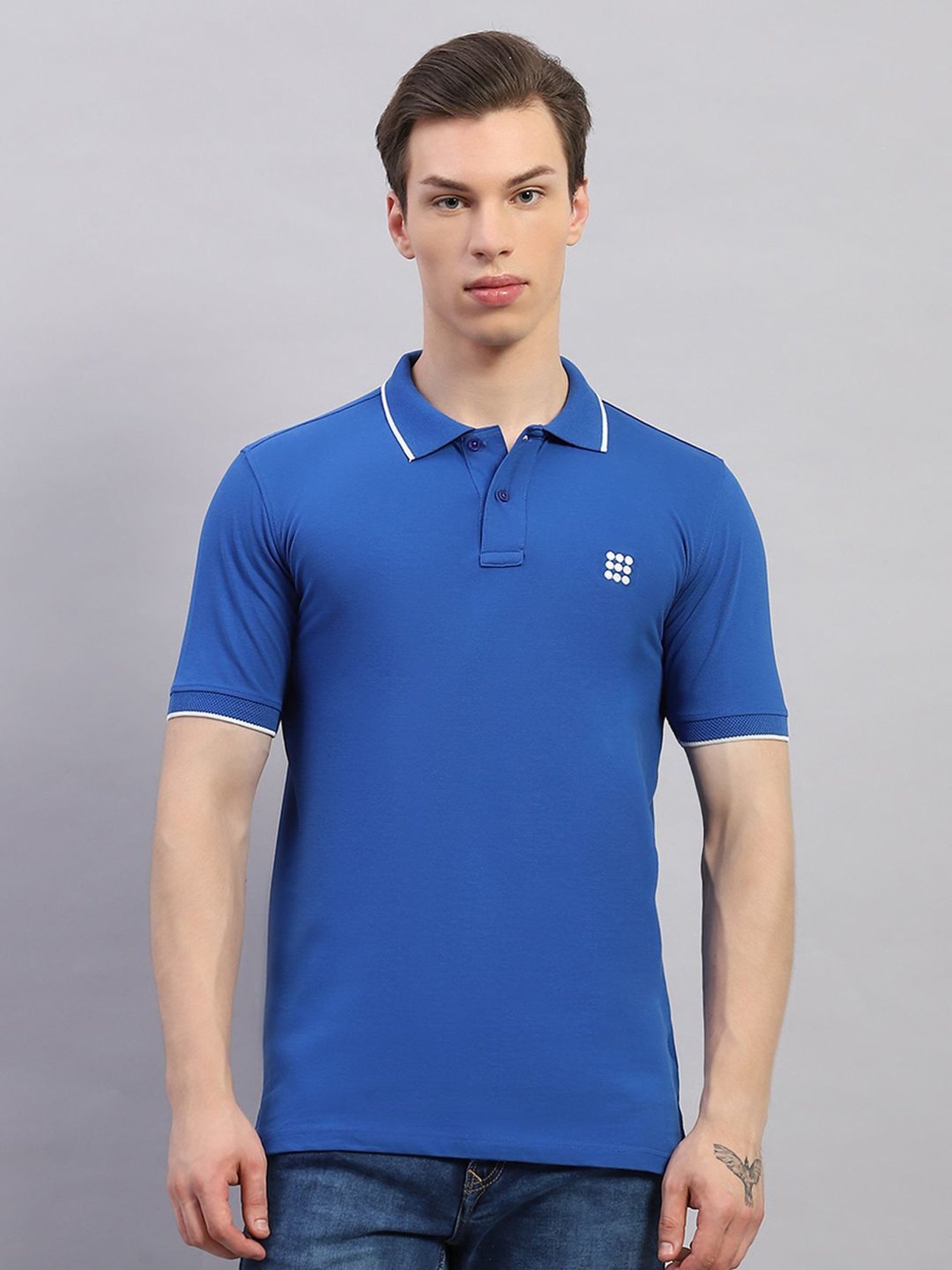Rock.It Blue Regular Fit Polo T-Shirt