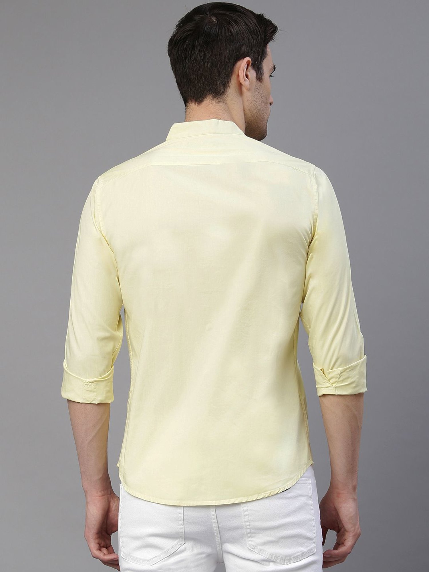 Dennis Lingo Lemon Cotton Slim Fit Shirt