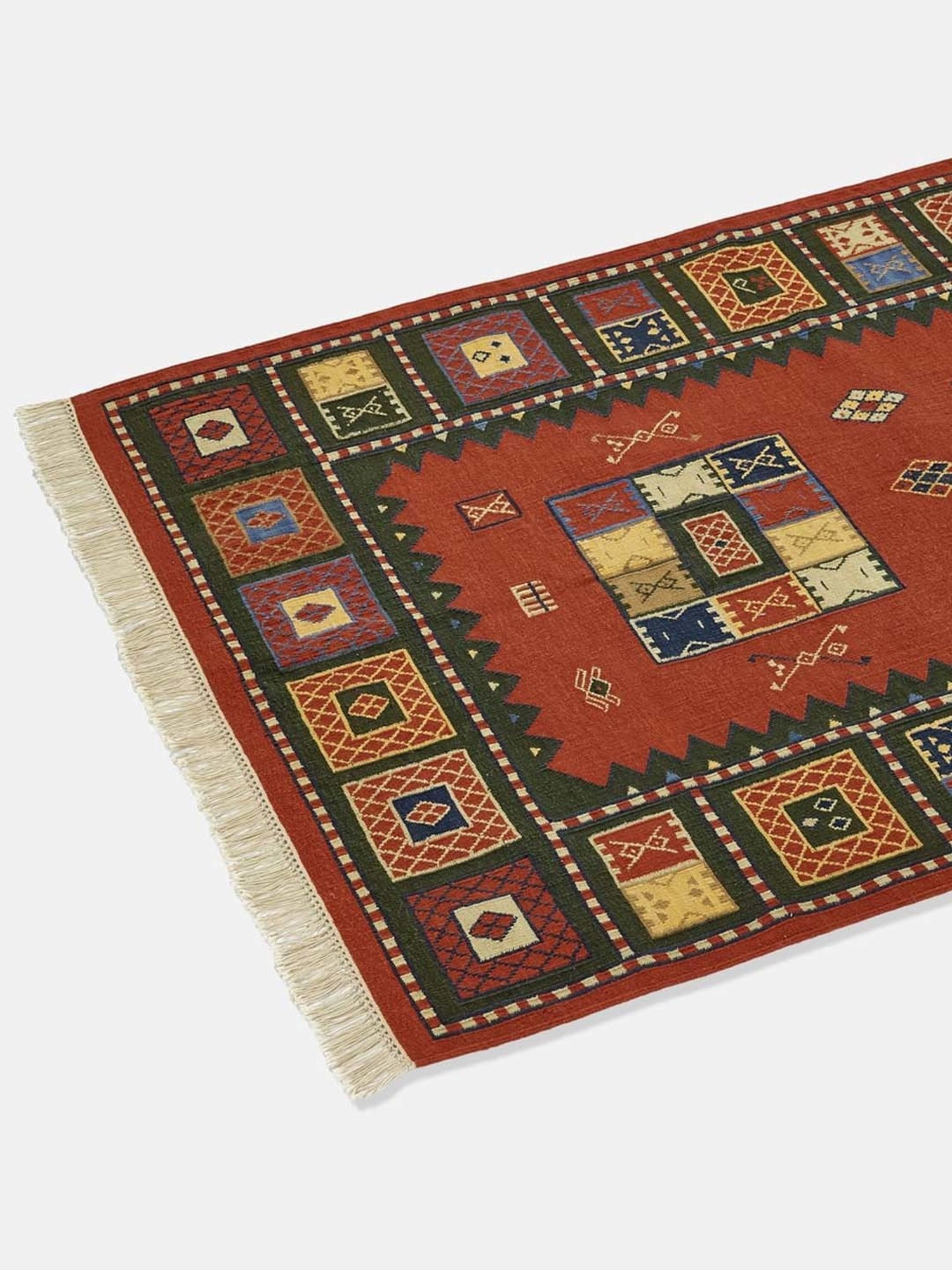 Fabindia Panja Red Cotton Panja Dhurrie