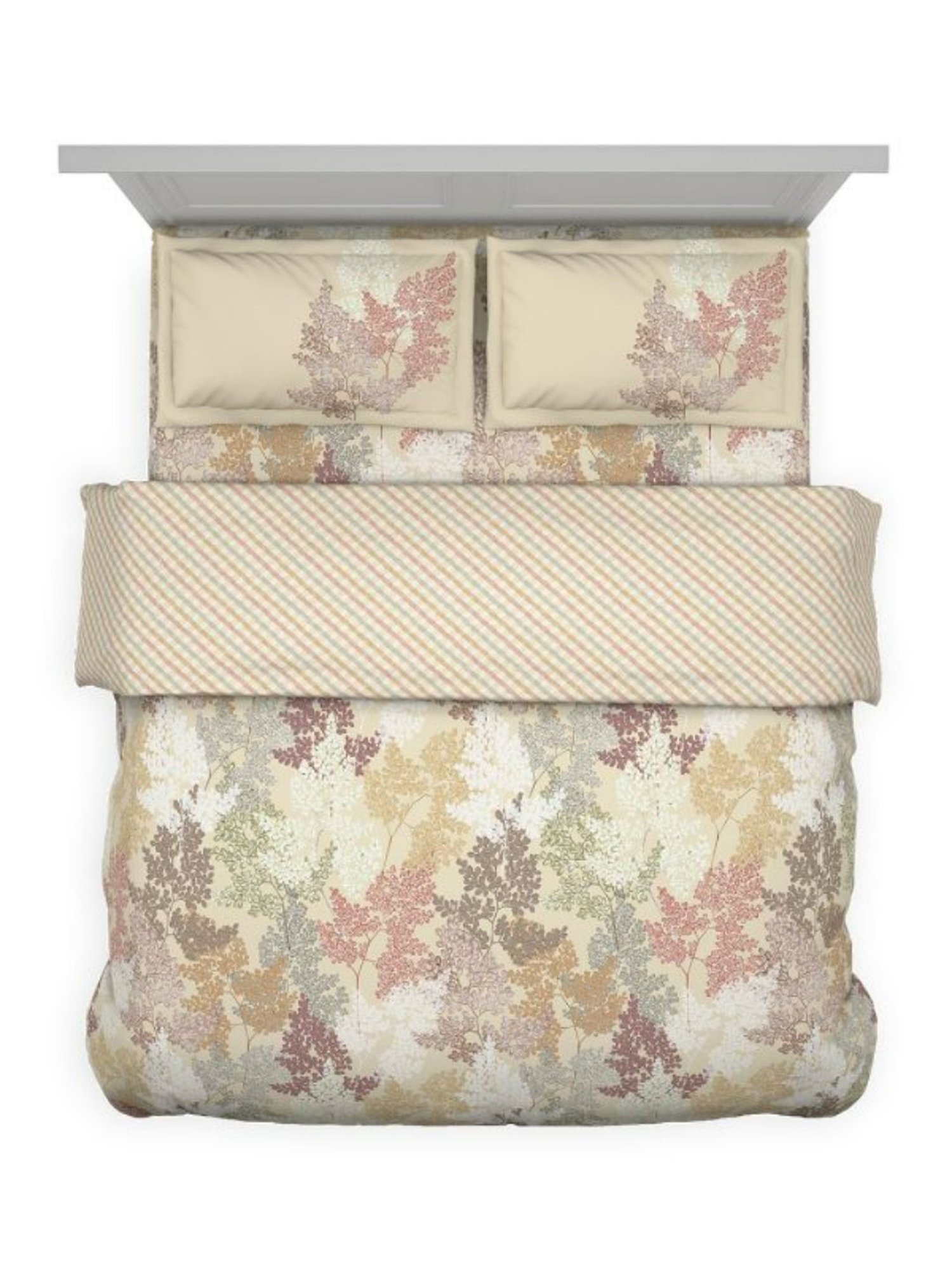 DDecor Angelic Floral Beige 145 TC Cotton Bed Linen Set