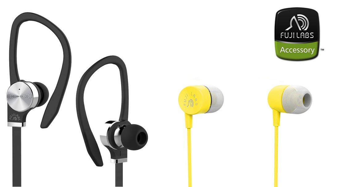 Fuji Labs AUFJ-SQWTS306BK and AUFJ-SQWMS101 Sonique 2-in-1 High Grade In-Line Mic Headphones BUNDLE