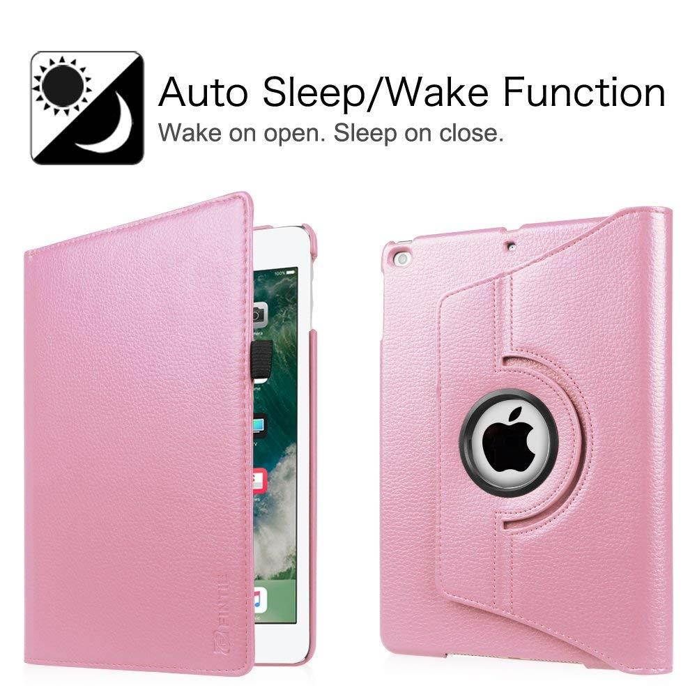 Fintie iPad 9.7 inch 2018 2017 / iPad Air Case - 360 Degree Rotating Stand Protective Cover with Auto Sleep Wake for Apple iPad 9.7" (6th Gen, 5th Gen) / iPad Air 2013 Model, Pink