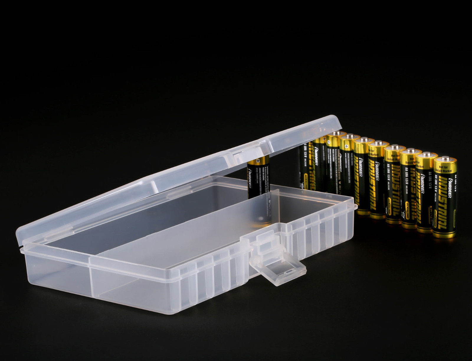 Clear AA/AAA Plastic Battery Storage Case Organizer Holder Holds 48 AA batteries