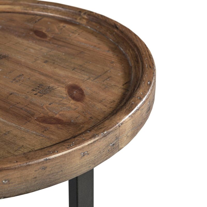 Irisa Round Accent Table Reclaimed Oak/Iron