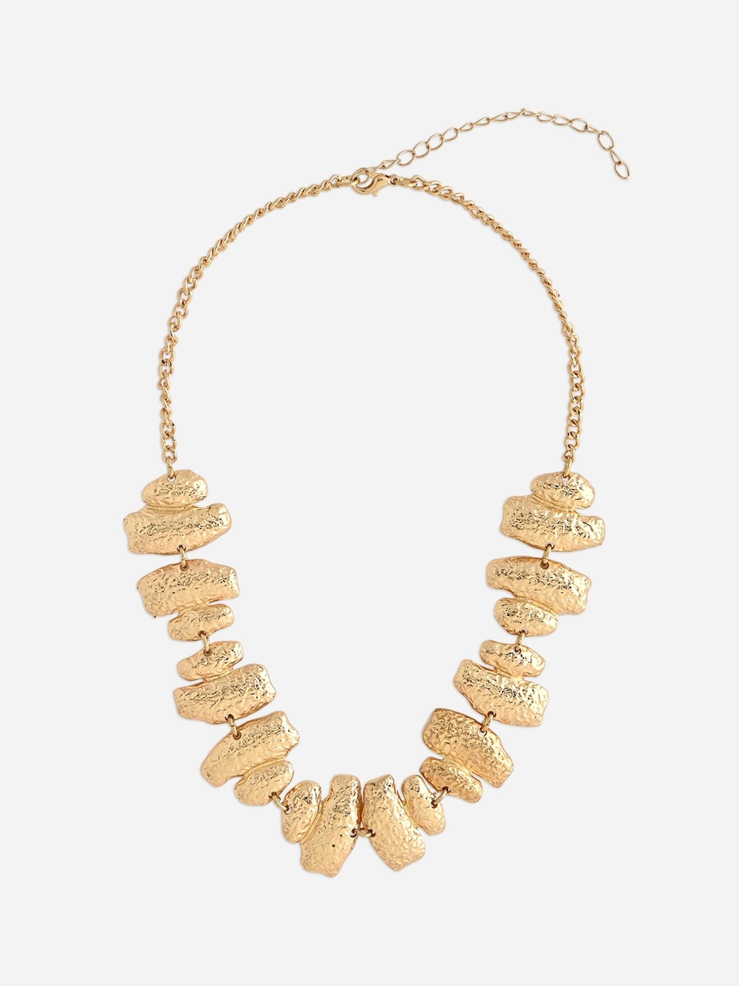 ToniQ Gold-Plated White Baroque Choker Necklace for Women