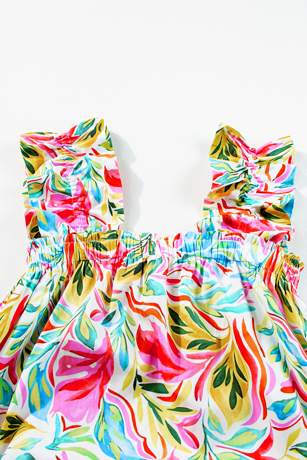 Multicolor Boho Floral Collared Long Sleeve Dress