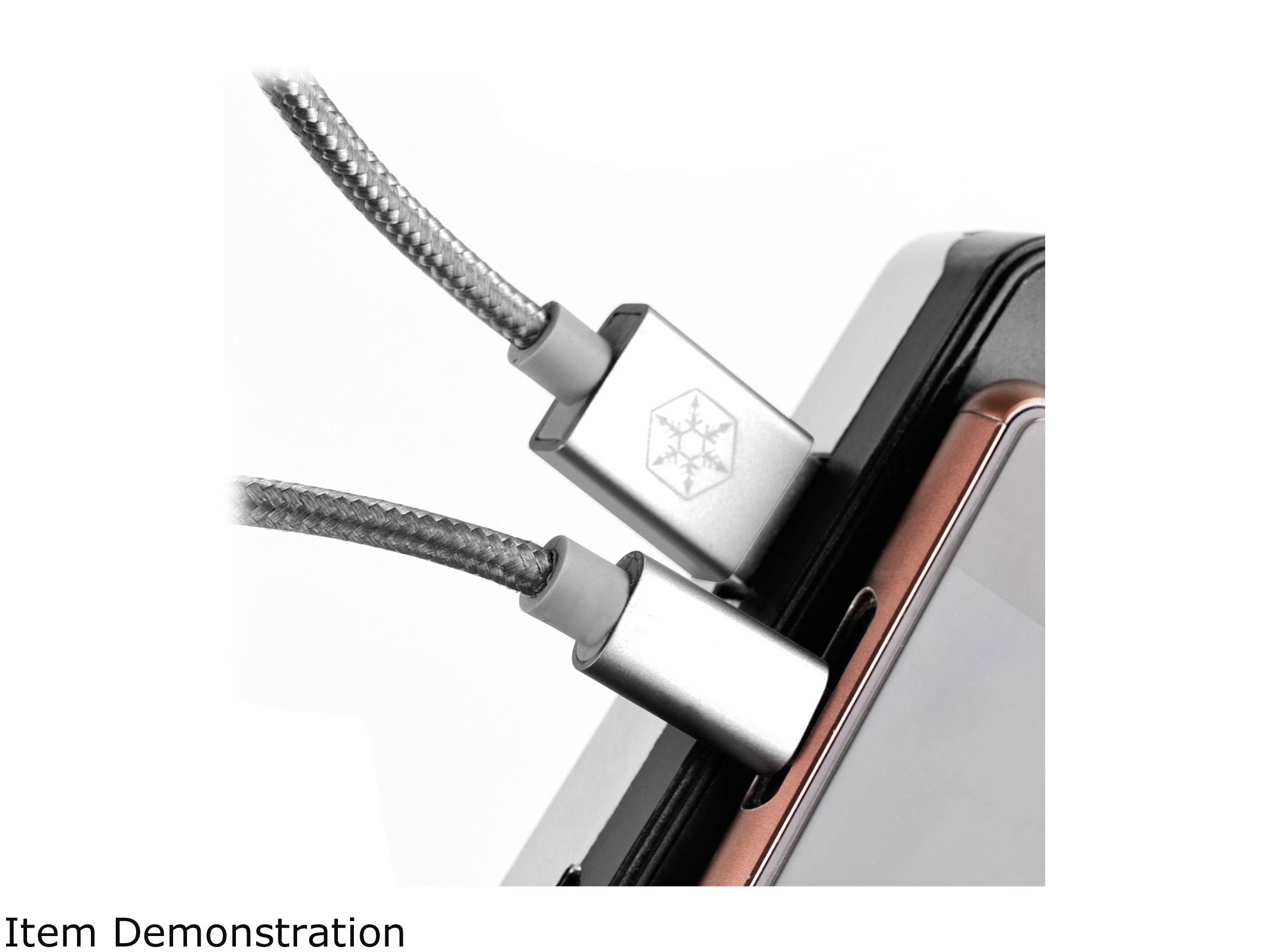 SilverStone Technology Micro USB Cable for Most Smartphones / LG / Samsung / Reversible USB-A / Reversible Micro USB-B / 1000MM - Charcoal Gray - CPU01C