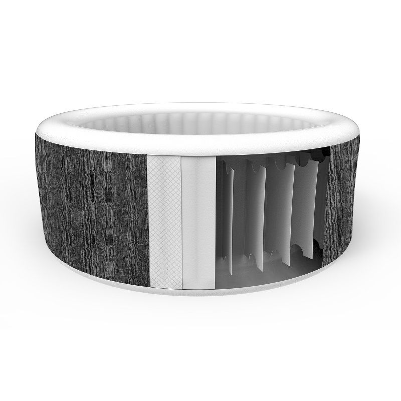 JLeisure Avenli Vancouver 1,200 Liter 63 inch 6 Person Inflatable Hot Tub Spa with Insulated Cover and Floor Protector, Black Wood Finish