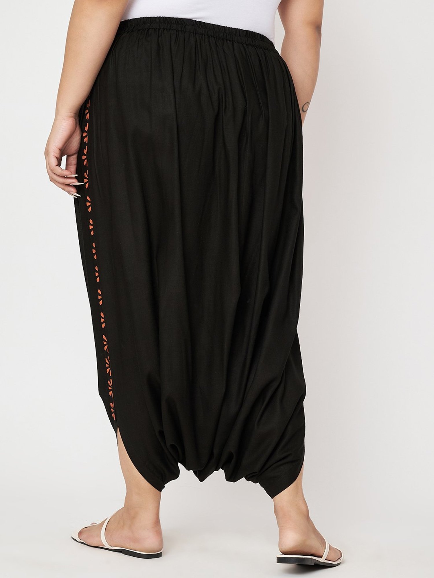 9rasa Black Printed Plus Size Salwar