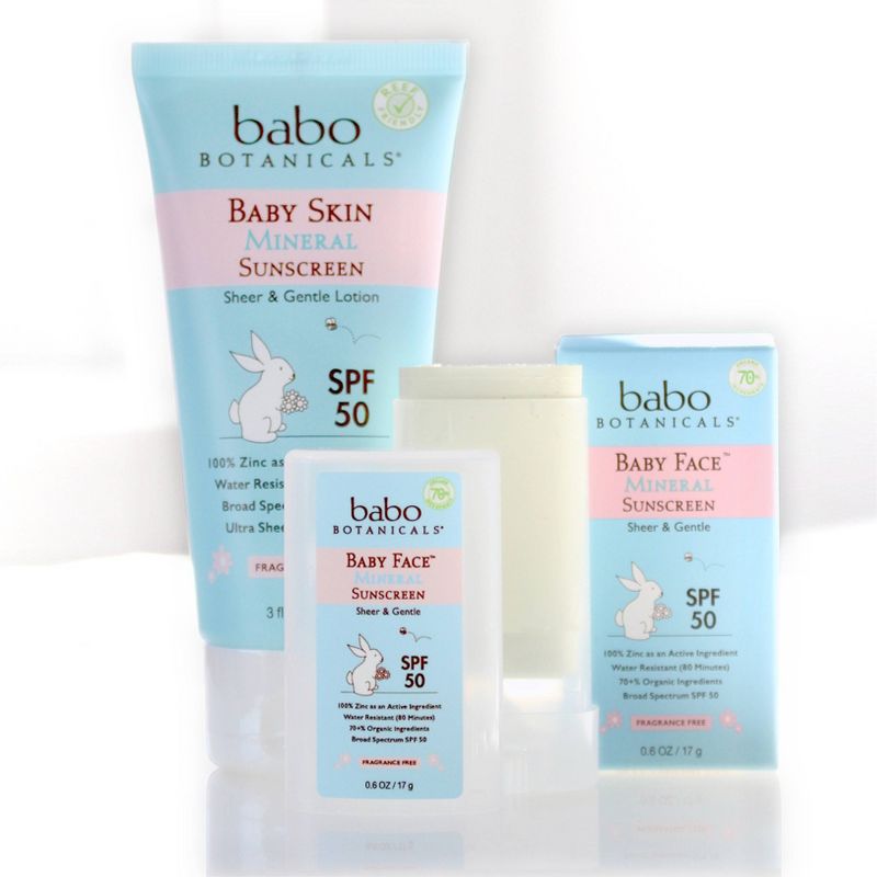 Babo Botanicals Baby Skin Mineral Sunscreen Lotion - SPF 50 - 3floz