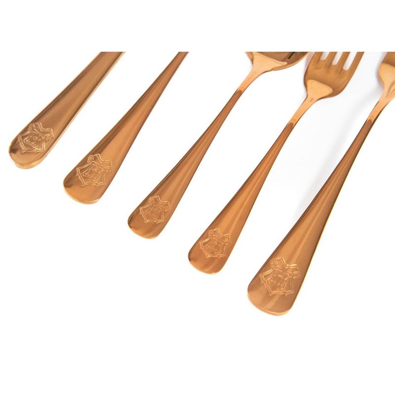 Robe Factory LLC Harry Potter Hogwarts Rose Gold Flatware Set | 5-Piece Harry Potter Cutlery Set