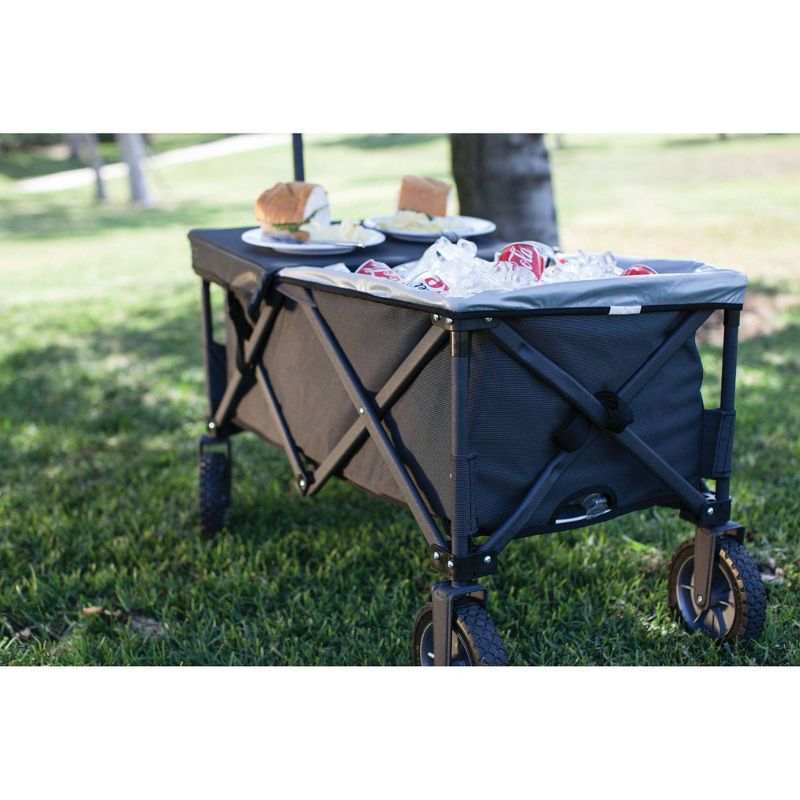 Oniva Adventure Wagon Elite Portable Utility Wagon with Table & Liner - Dark Gray