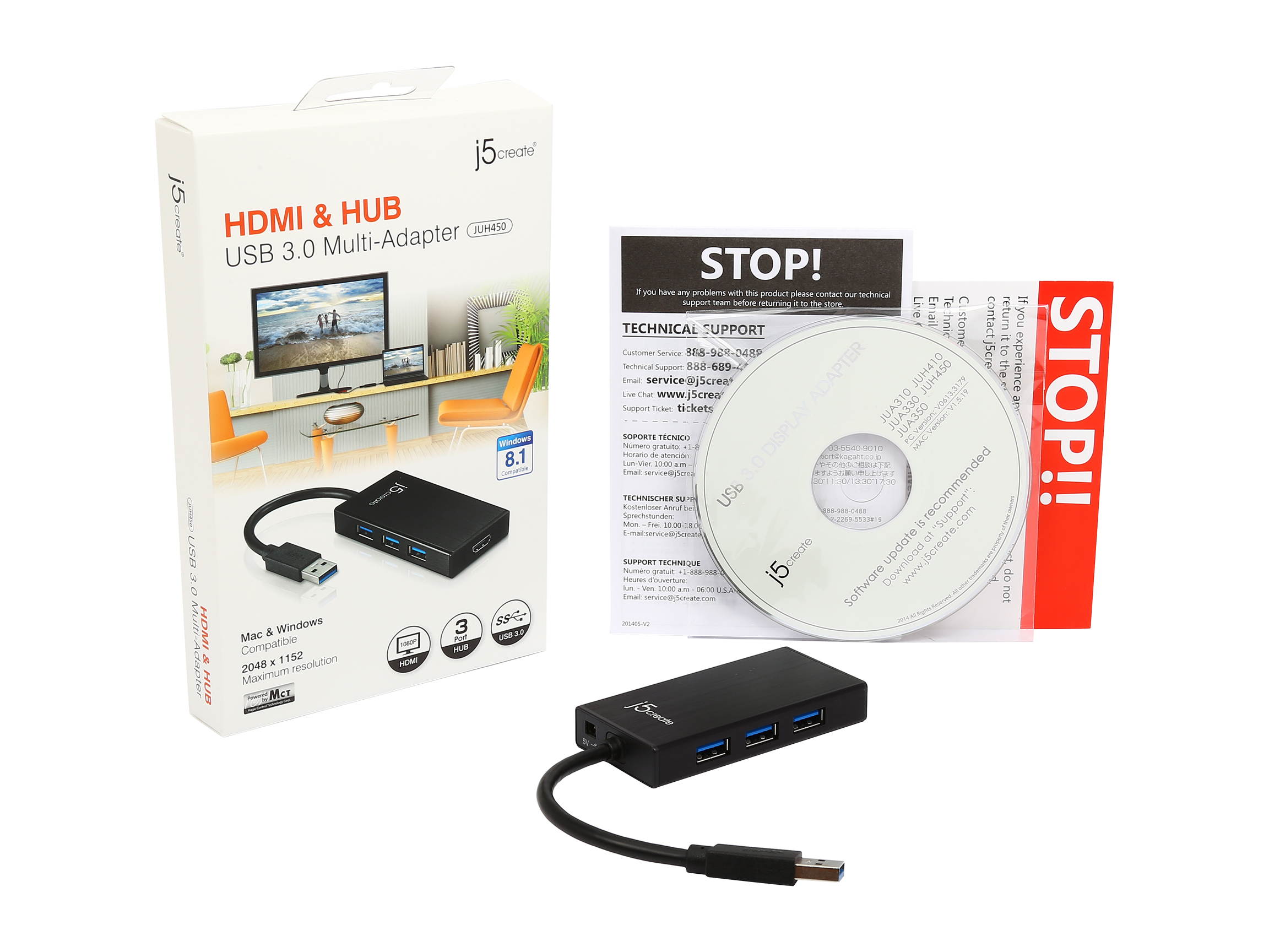 j5create USB 3.0 HDMI & 3-Port HUB
