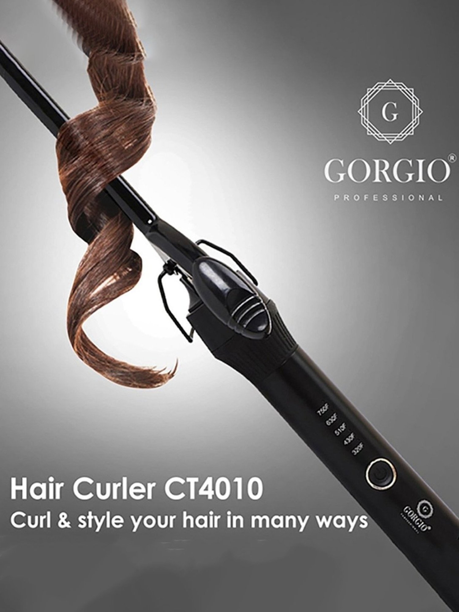 Gorgio Professional CT4010 9mm Hair Curling Tong (Black)