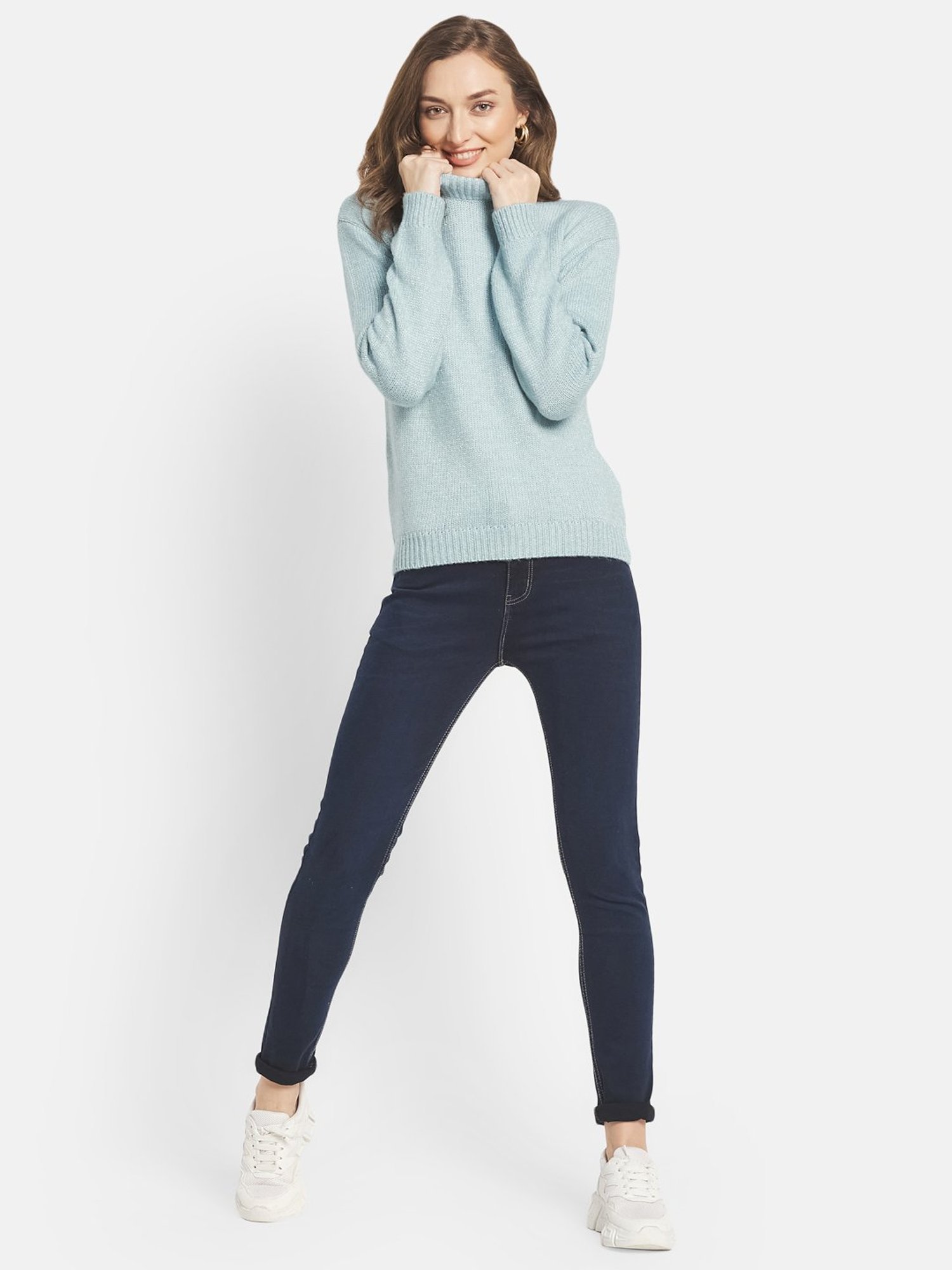 METTLE Powder Blue High Neck Pullover