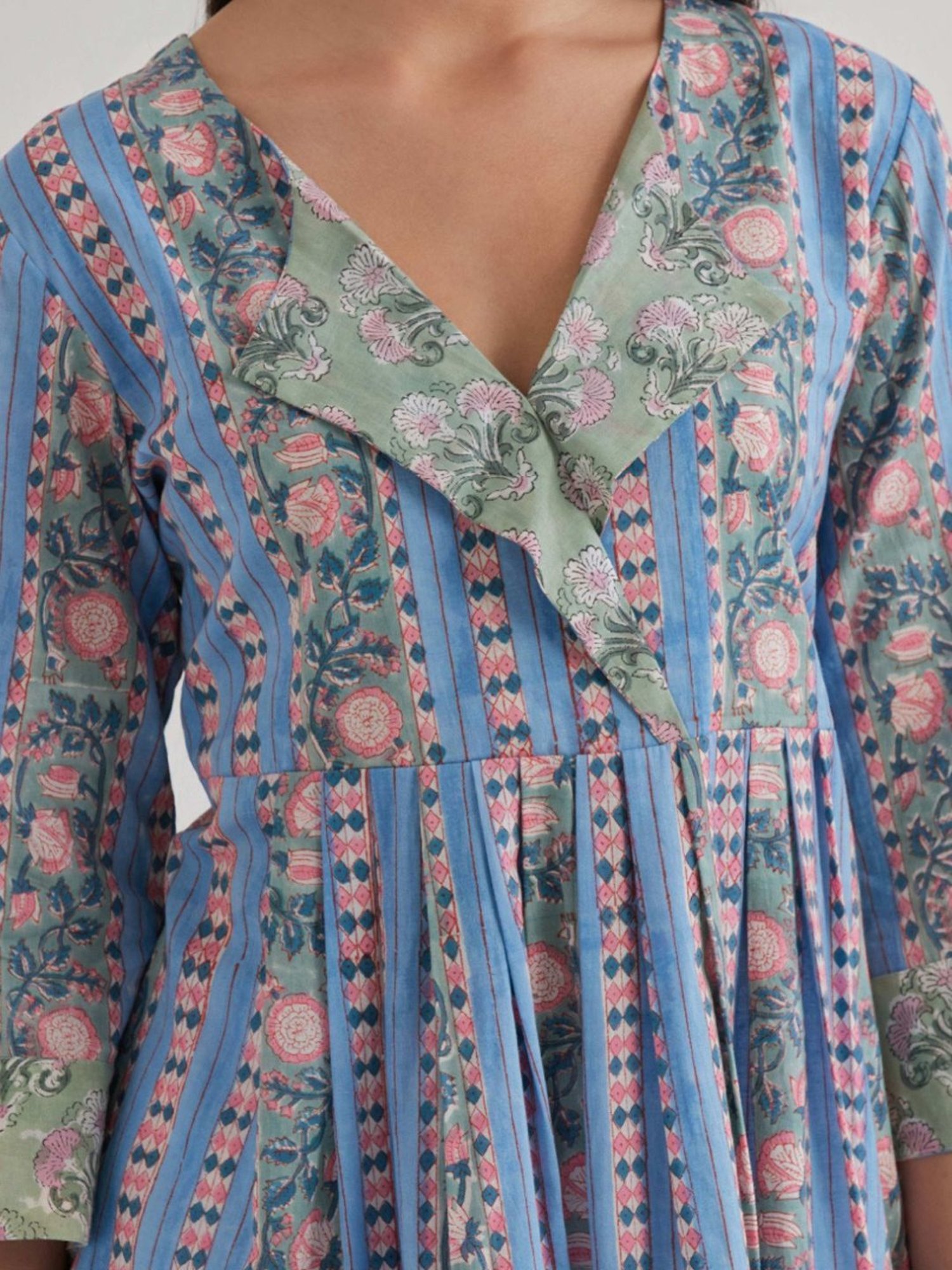 Priya Chaudhary Blue Varsha Cotton Printed Kurta