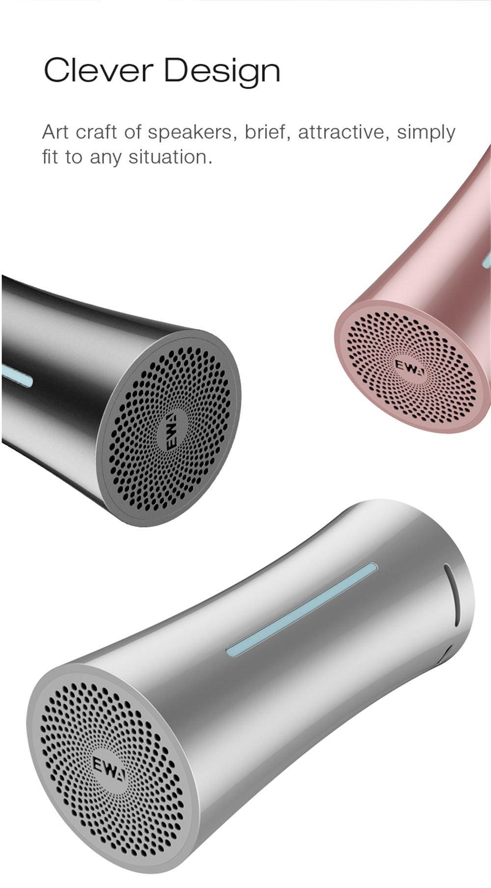 EWA A115 Super Battery 105-hours Playtime Bluetooth Speaker Built-in 6000mAh Rechargeable Battery Great Sound & Bass Handy with Small Bag (Gold)