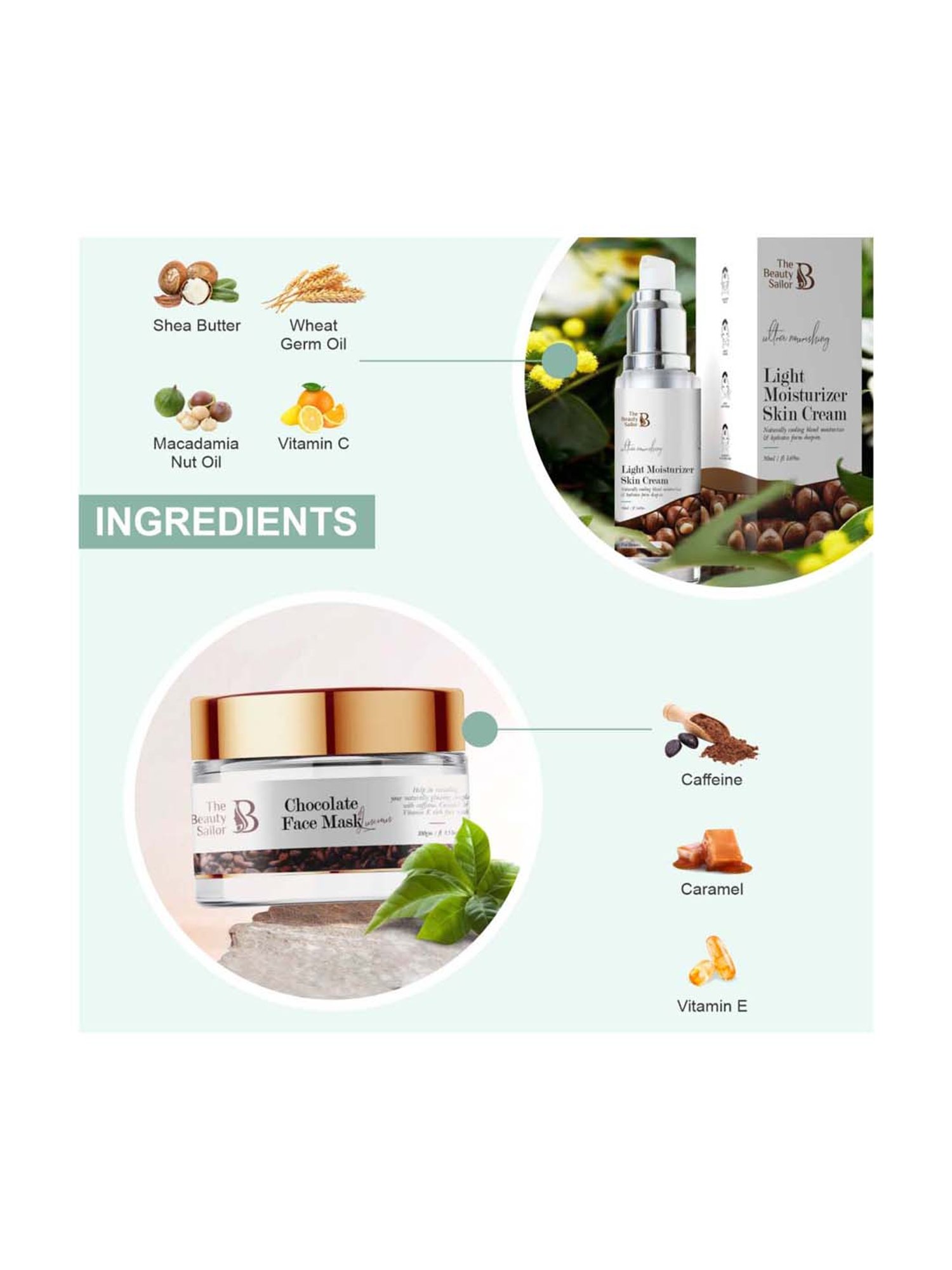 The Beauty Sailor Light Moisturizer Skin Cream & Chocolate Face Mask