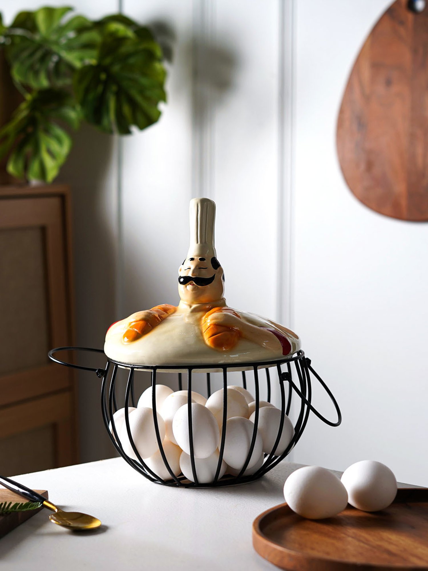 VarEesha Brown & Black Bamboo Multi-Purpose Basket - Set of 1