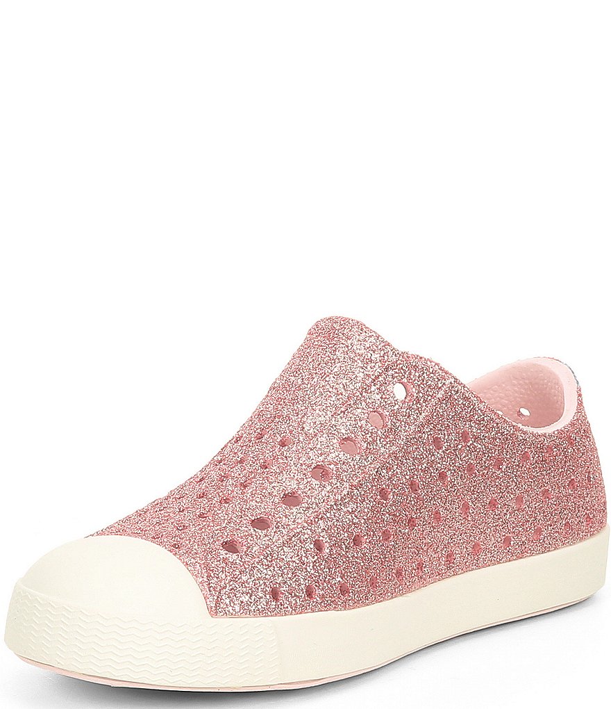 Native Girls' Jefferson Bling Glitter Perforated Slip-On Sneakers (Toddler)