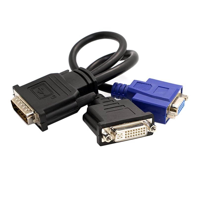 DMS59 Male to DVI 24+5 Female amp VGA RG 15pin Female Splitter Extension 15cm