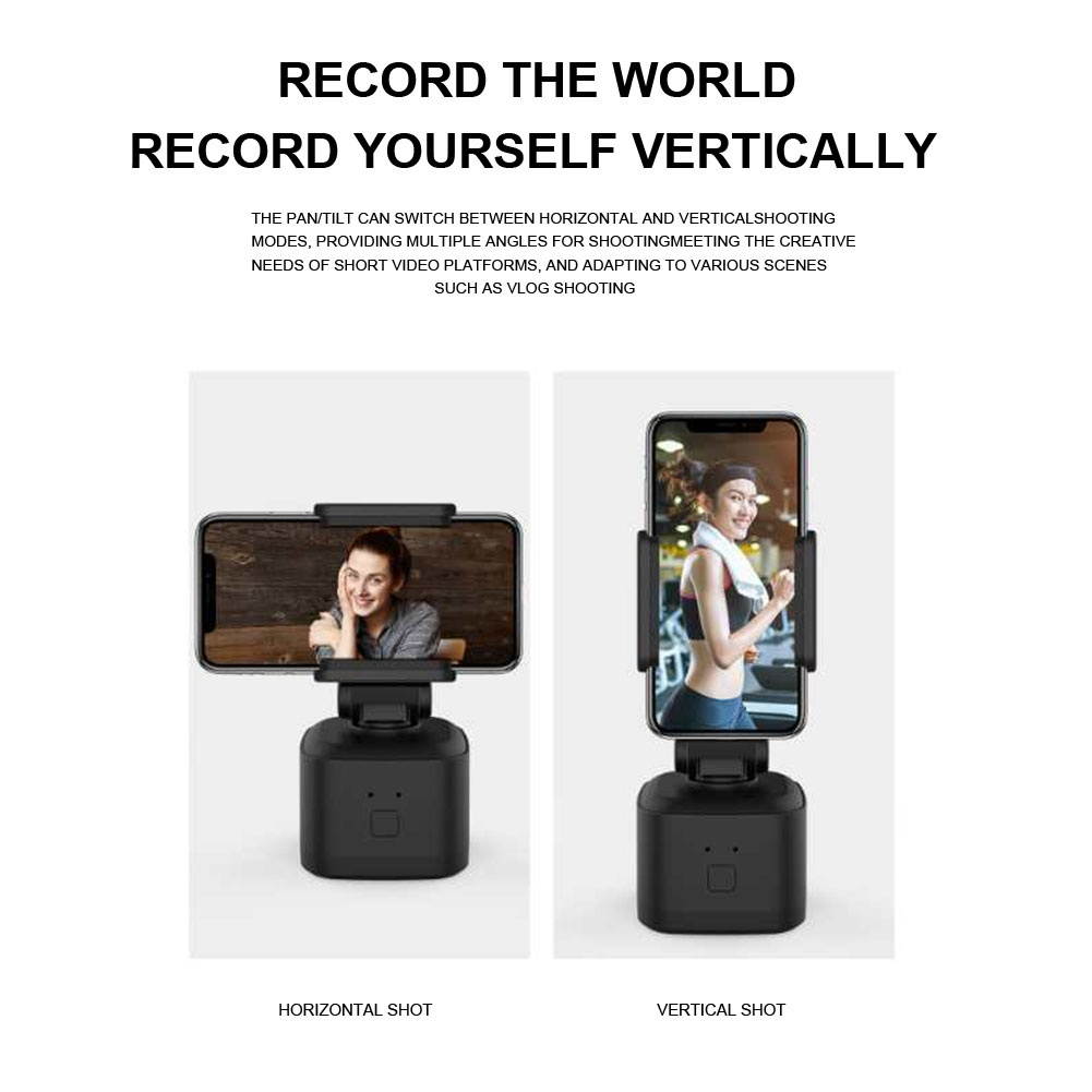 Smart Gimbal Stabilizer 360&deg; Rotation AI Composition Face Recognition For Smartphones Camera Mount Photography Square