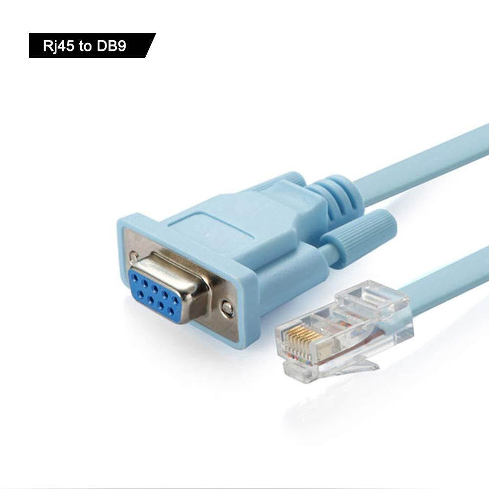 Cisco console cable Serial Cable Rj45 to DB9 & RS232 to USB (2 In 1) for Cisco device 1.8m+1M