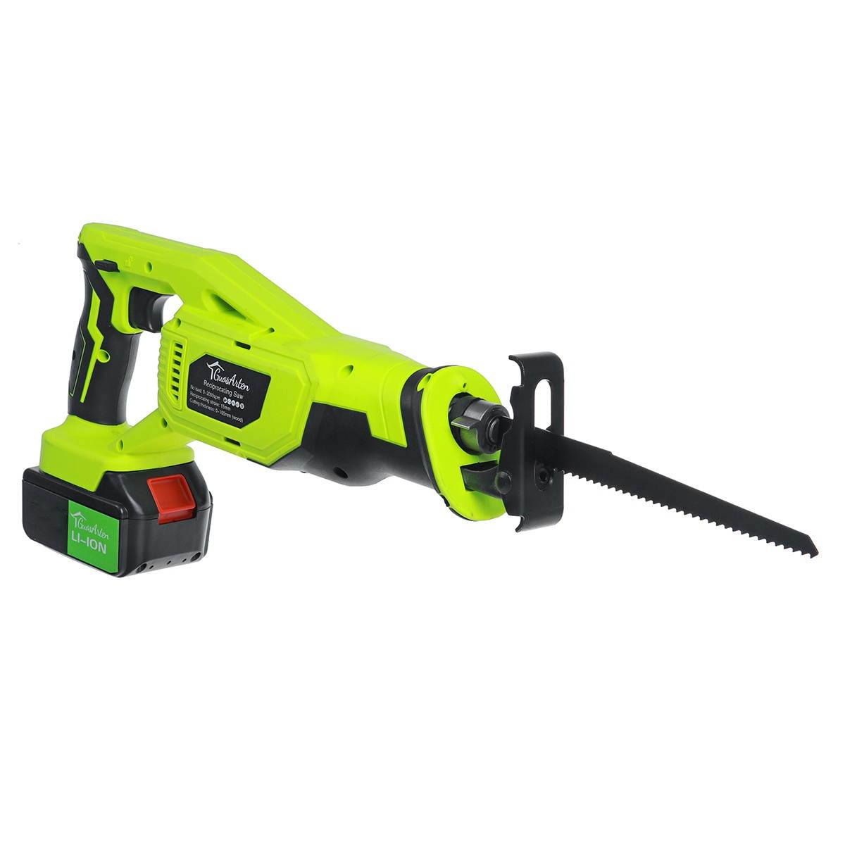 288VF Reciprocating Saws Saber Saw Portable Cordless Electric Jig Saw With Led Light & 1/2pcs Battery & 6pcs Saw Blade-Two Batteries