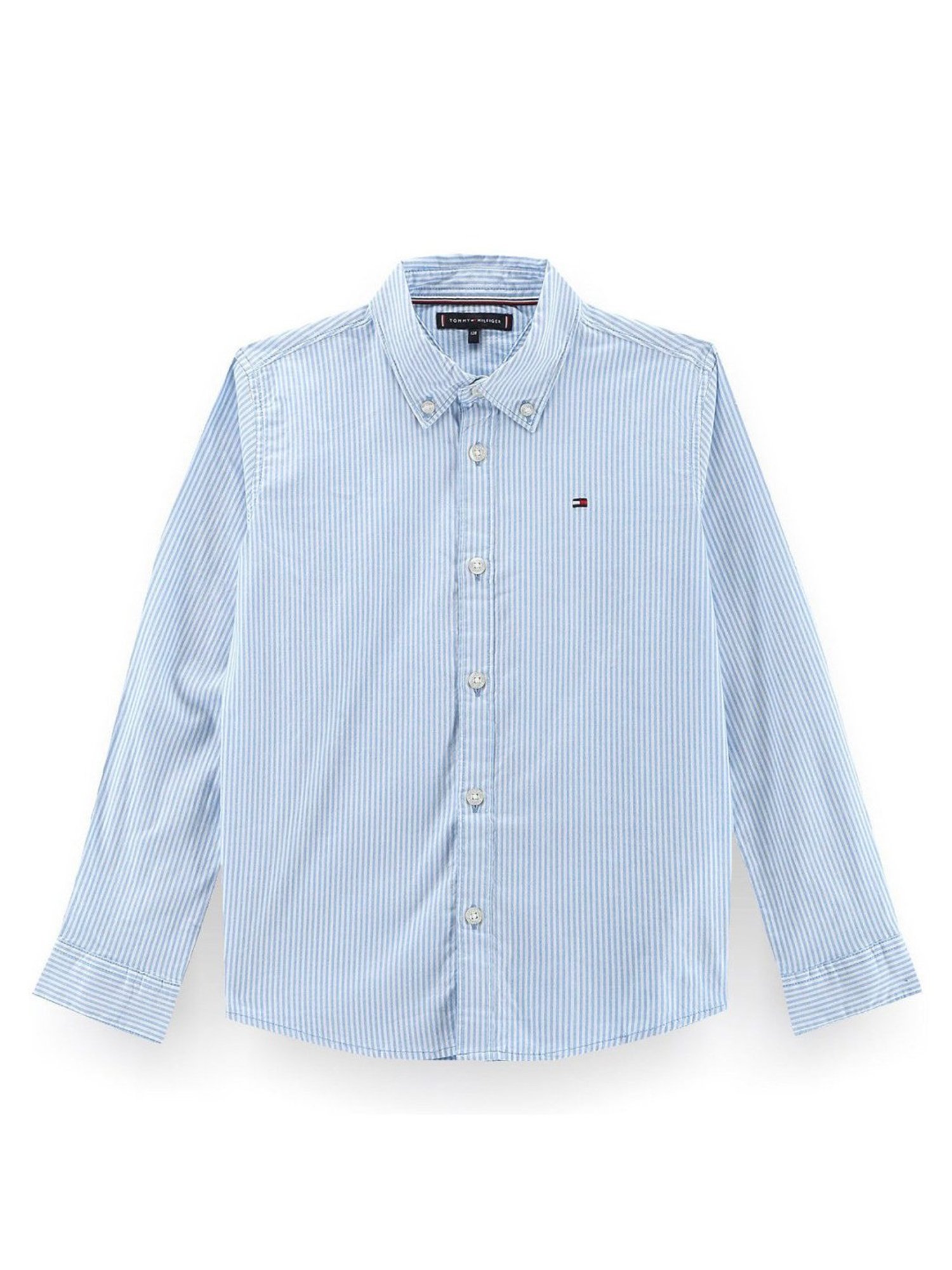 Tommy Hilfiger Copenhagen Blue & White Striped Regular Fit Shirt