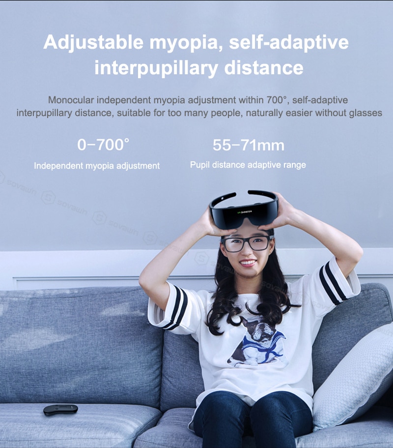 Shinecon VR Headset AI08 Giant Screen Same Screen Stereo Cinema 3D Glasses Pro Virtual Reality VR For iPhone Android Smartphone