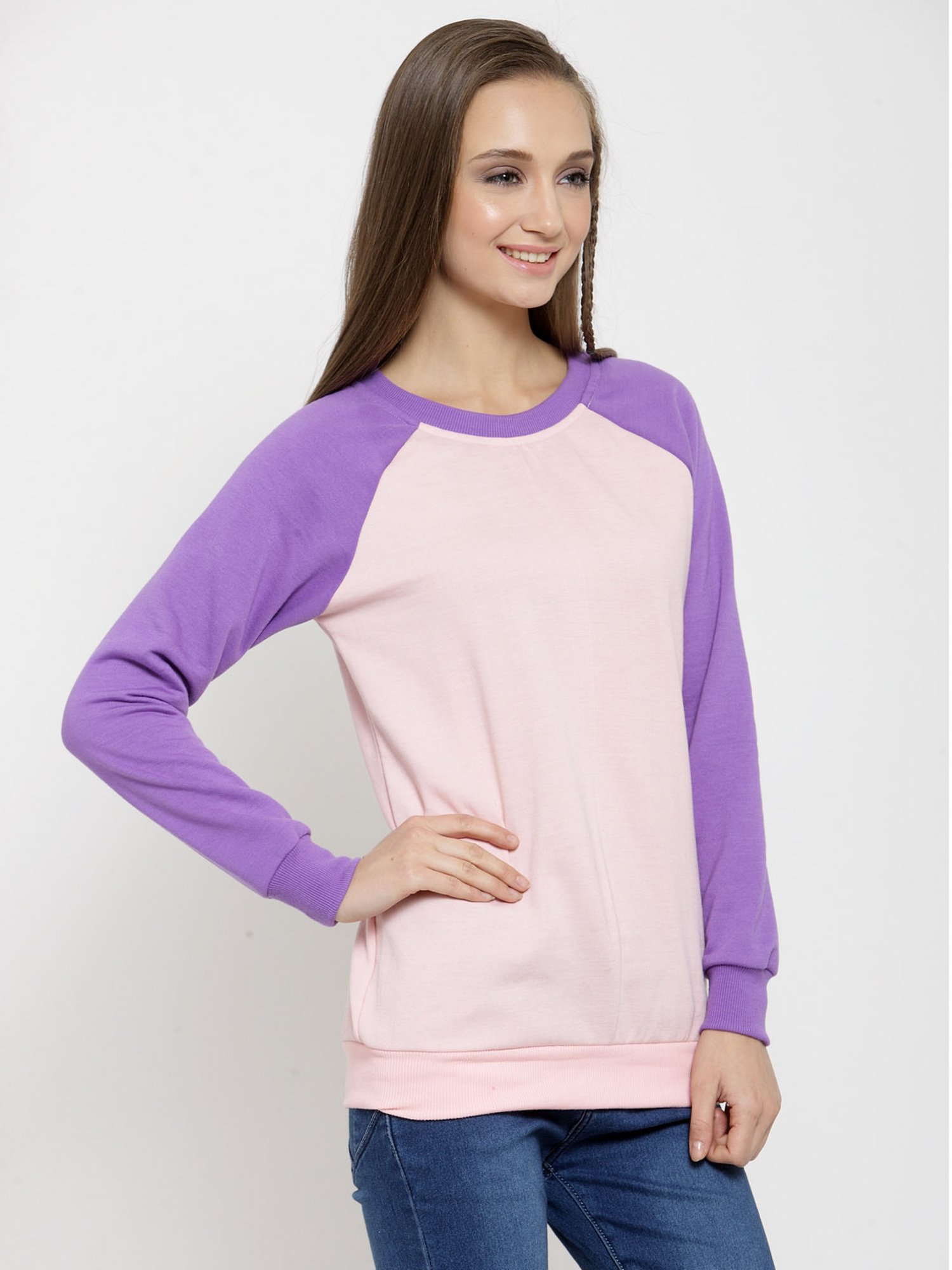Belle Fille Pink Full Sleeves Sweatshirt