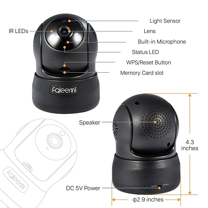 Wireless Security Camera WiFi Pet Camera Nanny Cams Wireless with Cell Phone App Home Surveillance HD IP Camera with 2 Way Audio Night Vision Motion Detection for OfficeDogBaby Monitor