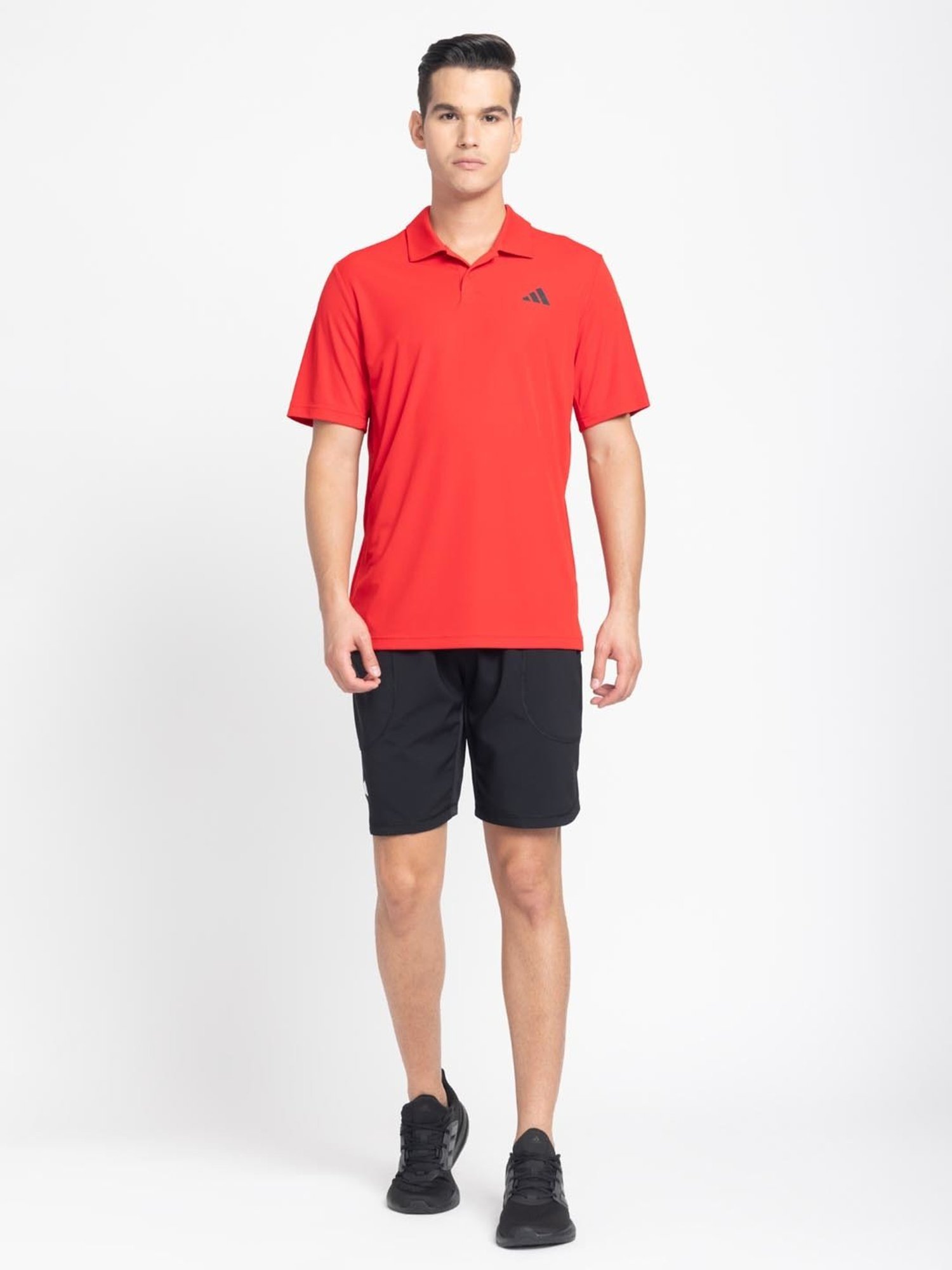 Adidas Bright Red Regular Fit Sports Polo