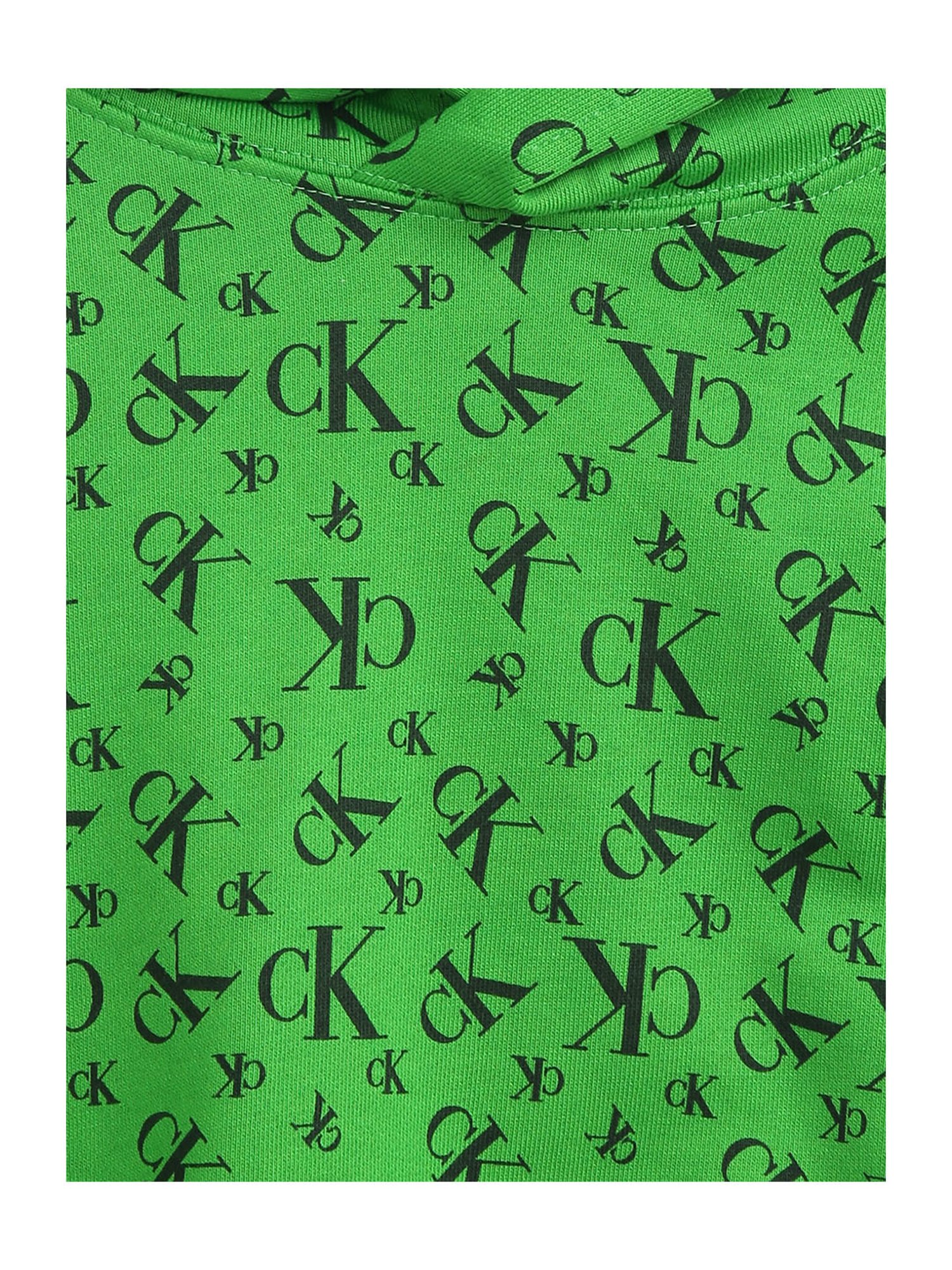 Calvin Klein Jeans Kids Green Logo Regular Fit Hoodie