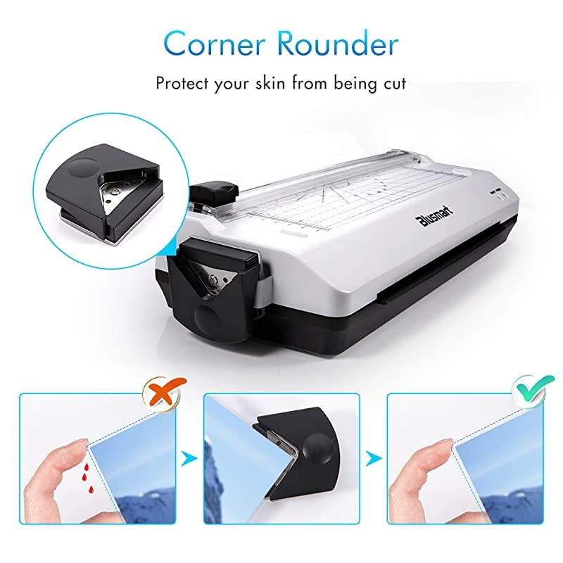 5 in 1  Laminator Set A4 Trimmer Corner Rounder 20 Laminating Pouches Photo Frames White