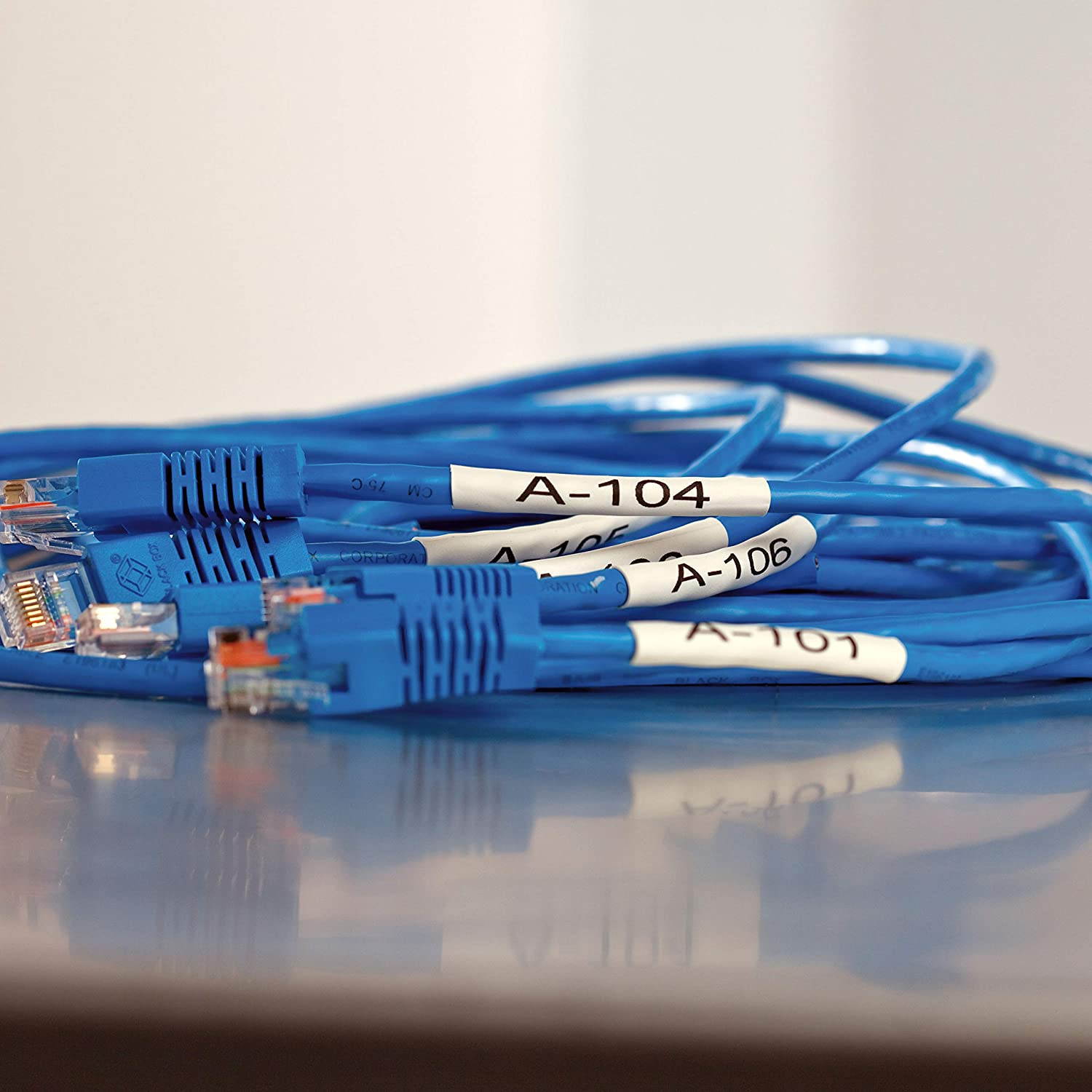 DYMO Industrial Heat-Shrink Labels | Authentic DYMO Labels, For Tubing or Cables (1/4" Tube, Black on White)